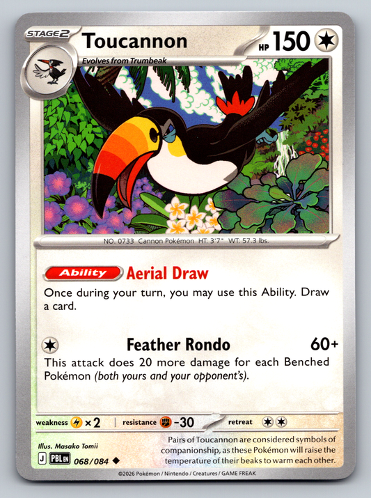 Pokémon Trading Card Game Mega Evolution Pitch Black PBL 068/084 Toucannon Card