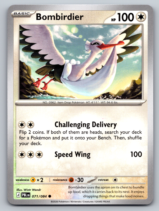 Pokémon Trading Card Game Mega Evolution Pitch Black PBL 071/084 Bombirdier Card