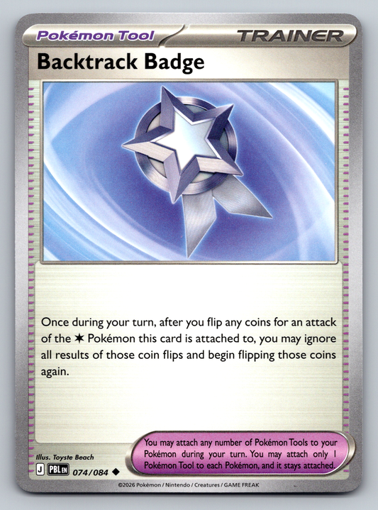 Pokémon Trading Card Game Mega Evolution Pitch Black PBL 074/084 Backtrack Badge Card