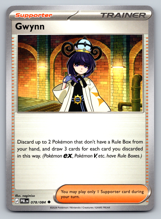 Pokémon Trading Card Game Mega Evolution Pitch Black PBL 078/084 Gwynn Card