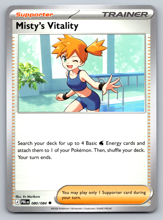 Pokémon Trading Card Game Mega Evolution Pitch Black PBL 080/084 Misty's Vitality Card
