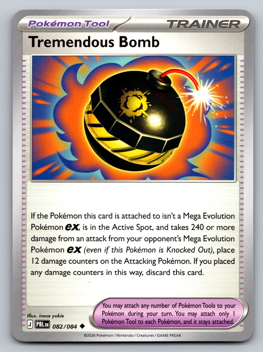Pokémon Trading Card Game Mega Evolution Pitch Black PBL 082/084 Tremendous Bomb Card