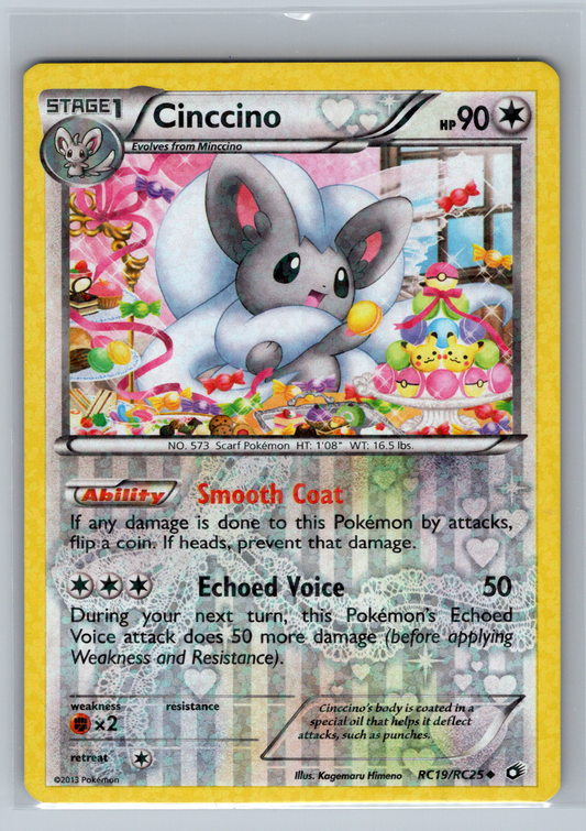Pokémon Trading Card Game Black & White Legendary Treasures RC19/RC25 Cinccino Card