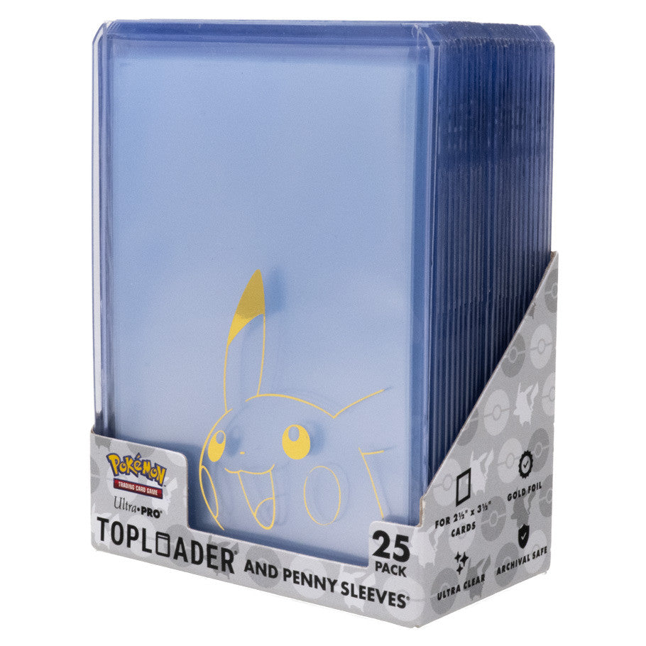 Pokémon Pikachu 3" x 4" Toploader & Penny Sleeves Combo Pack (25 Count)