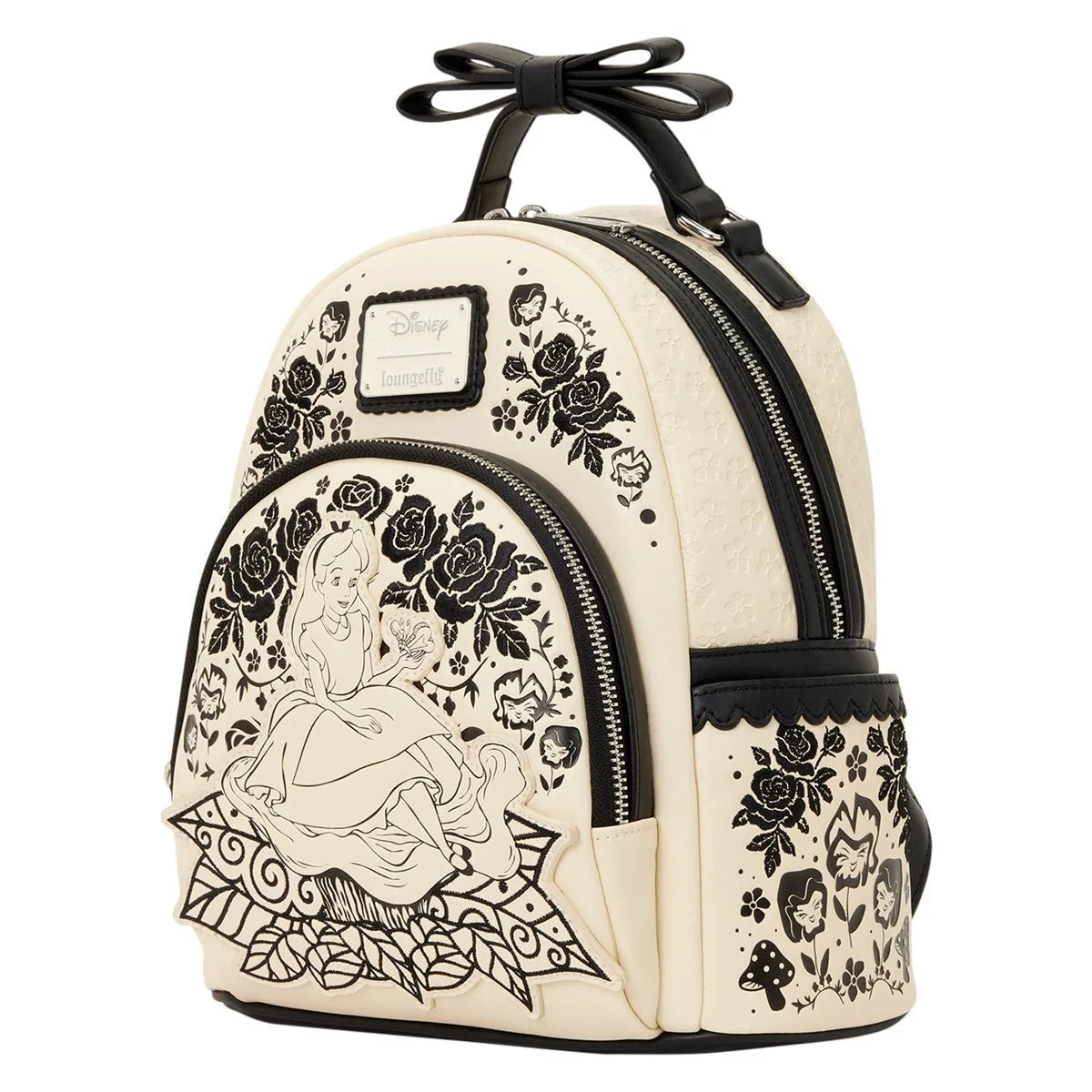 Alice in Wonderland Embroidered Floral Mini-Backpack