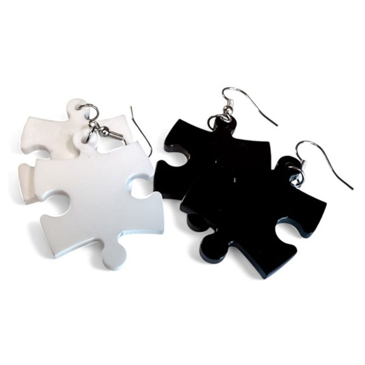 Hook Earrings Opaque Puzzle Piece Pair (Assorted Dice Colors)