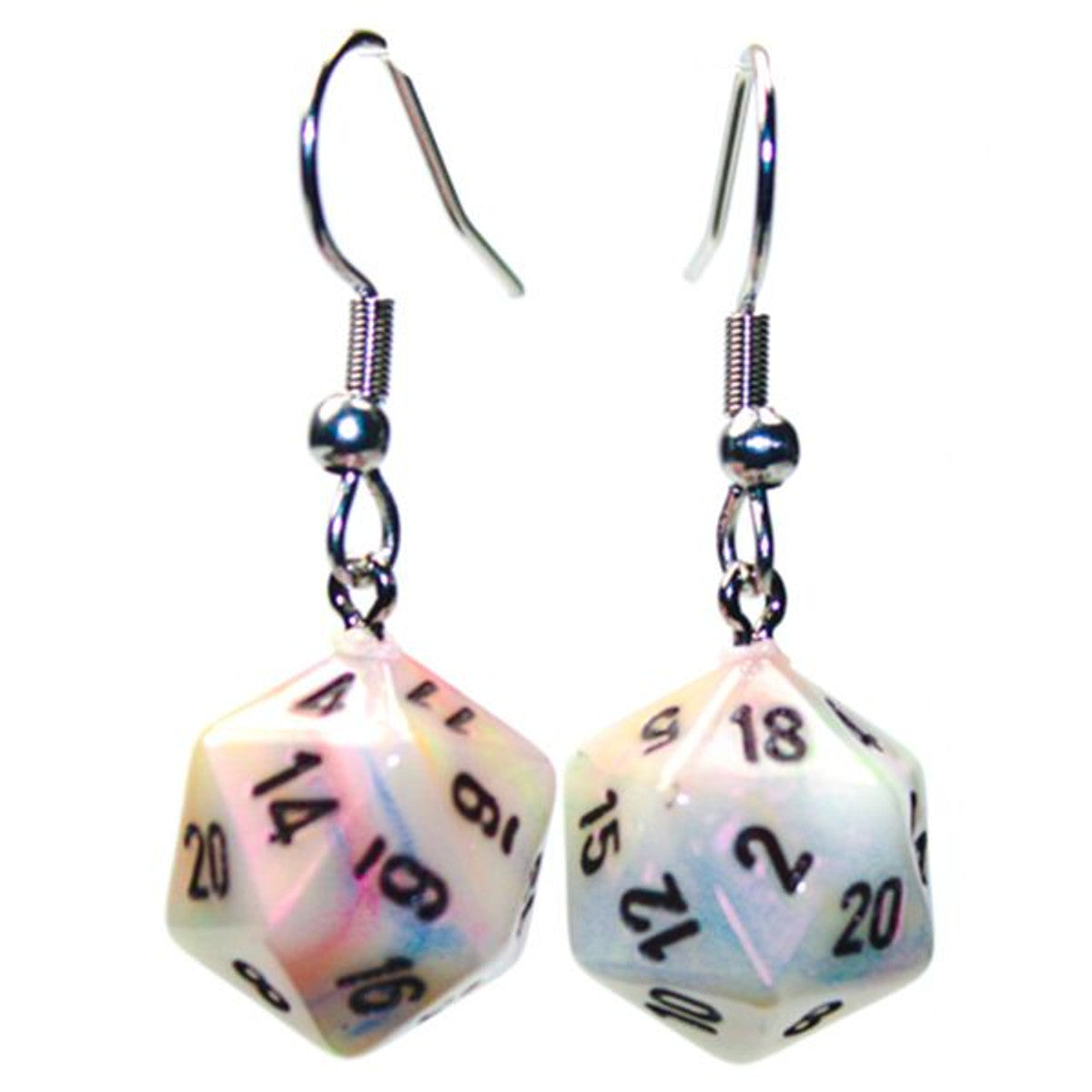 Hook Earrings Festive Circus Mini d20 Pair