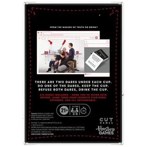 Fear Pong Adult Party Game - Glass City Comics & Collectibles