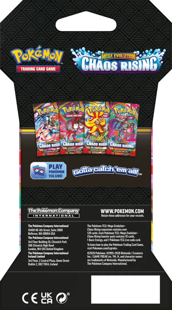 Pokémon Trading Card Game Mega Evolution Chaos Rising Booster Pack