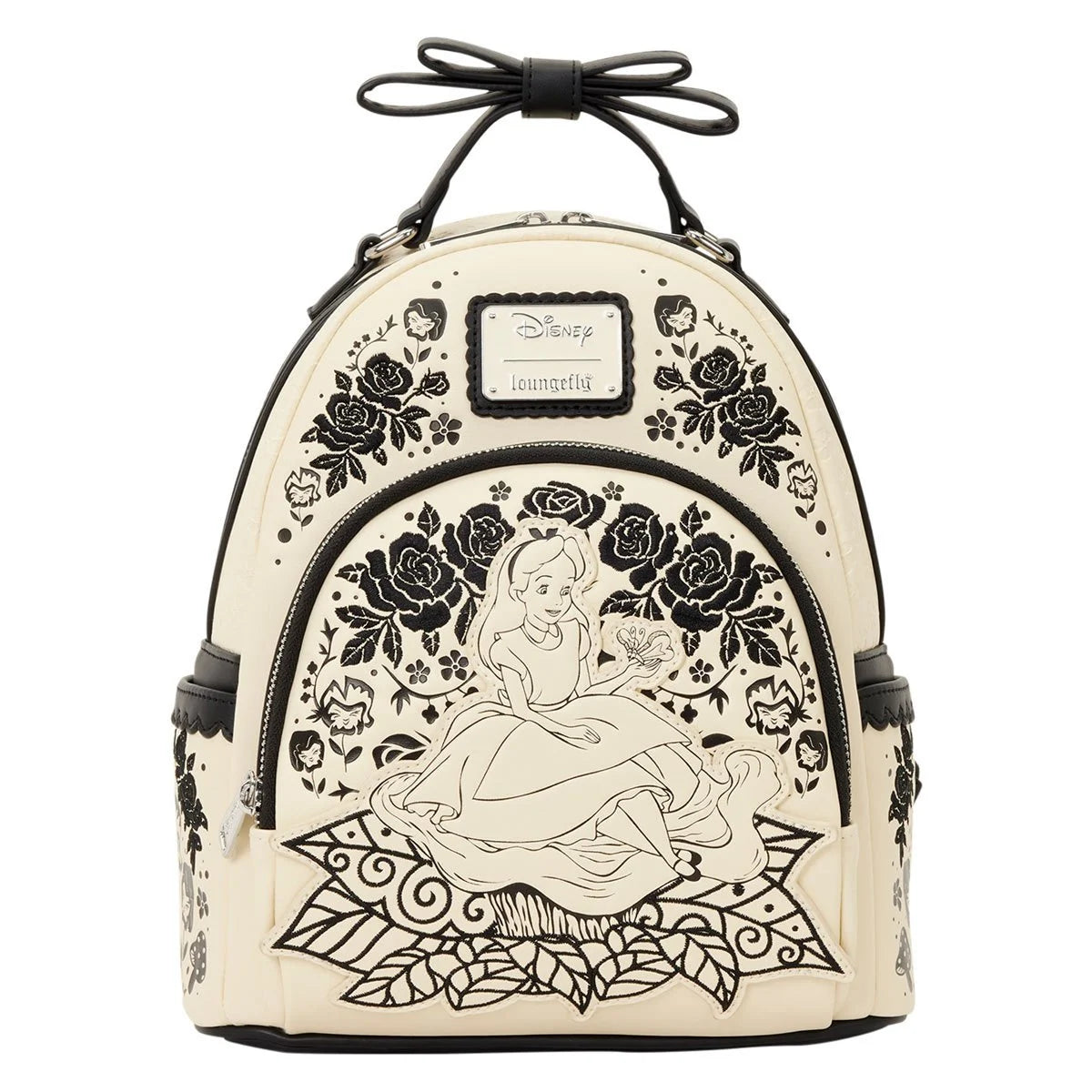 Alice in Wonderland Embroidered Floral Mini-Backpack