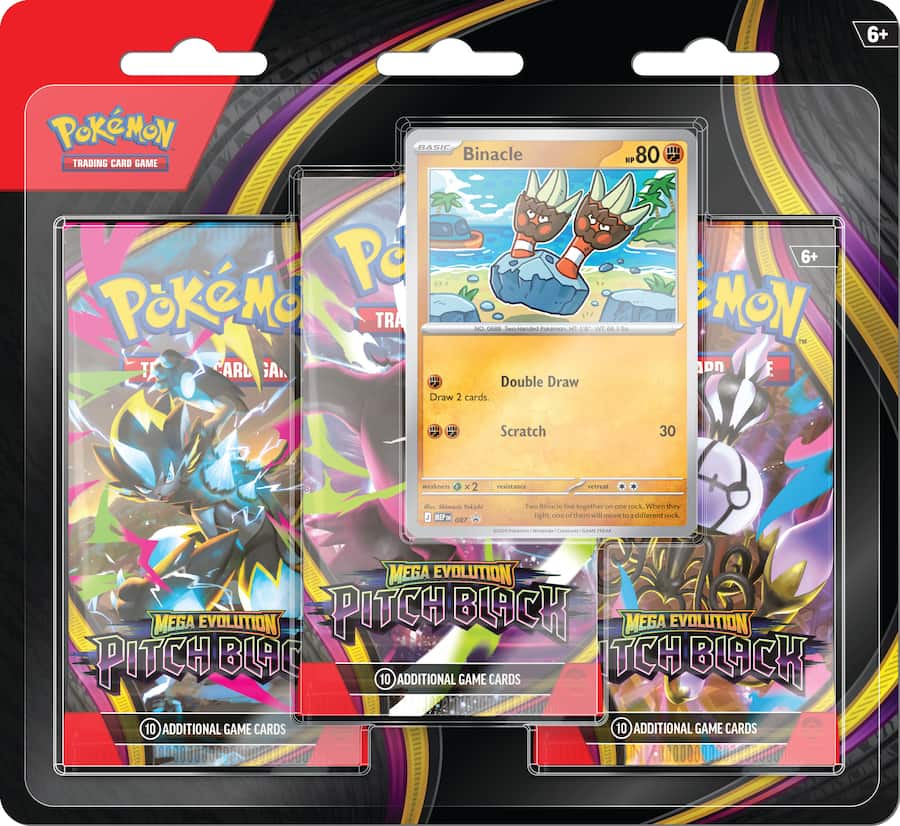 Pokémon Trading Card Game Mega Evolution Pitch Black Blister Booster 3-Pack