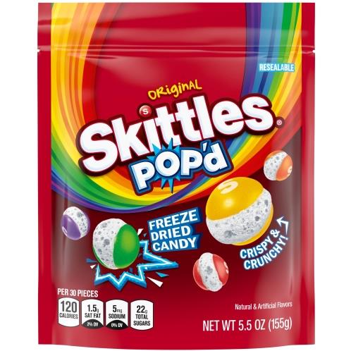 Skittles Pop'd Freeze Dried Candy 5.5 oz