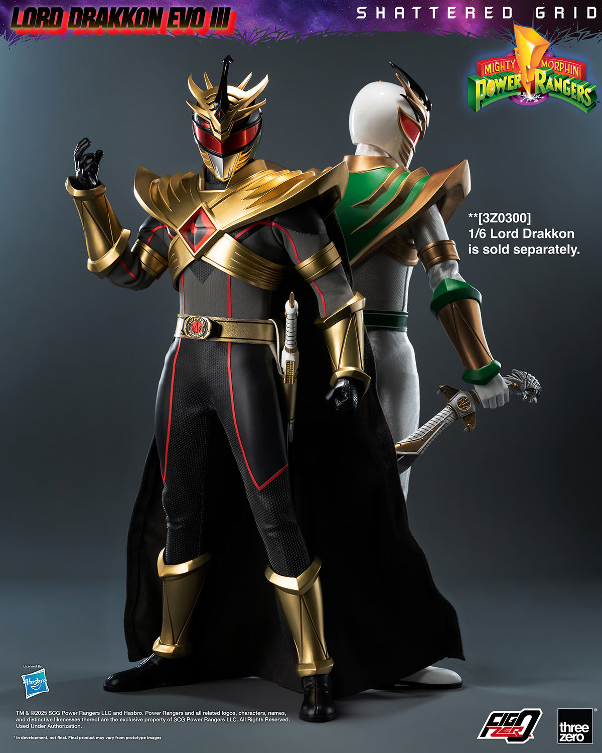 Mighty Morphin Power Rangers: Lord Drakkon Evo III FigZero 1/6 Scale Figure by Threezero